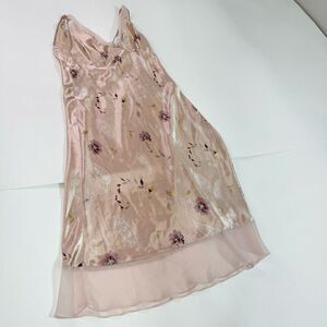 Intimate Essentials nightgown Women Large Pink Floral feminine dainty satin slip